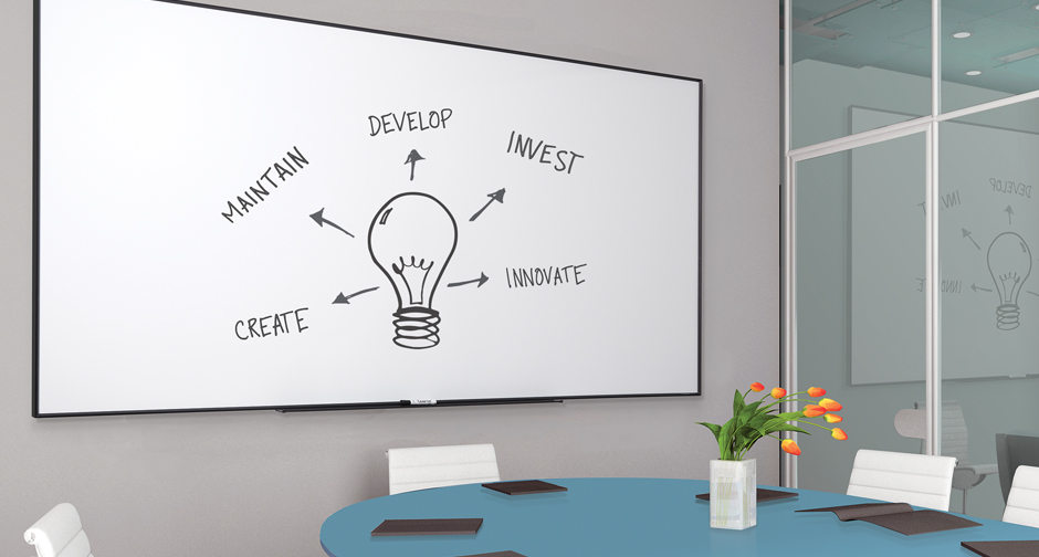 Quartet whiteboard in office room