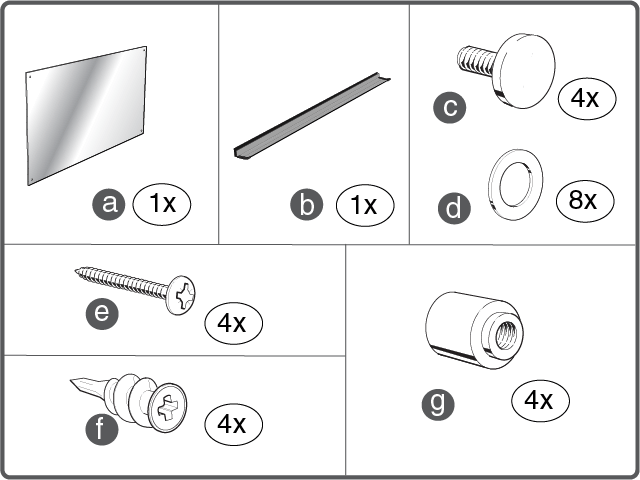 Infinity Installation Parts