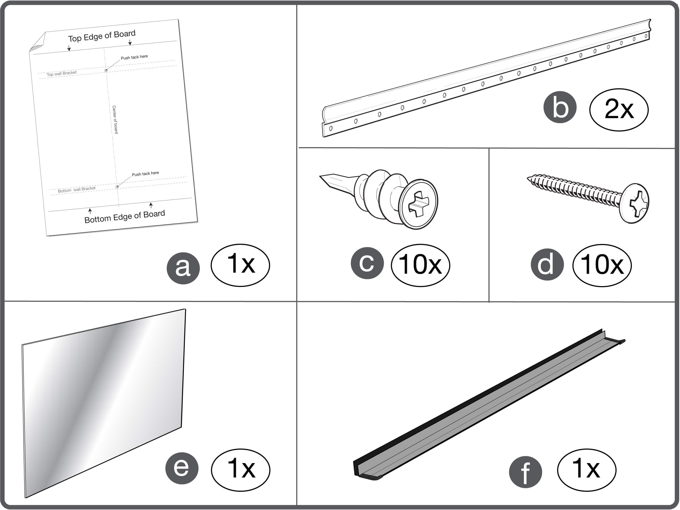 Invisamount Glass Board Parts