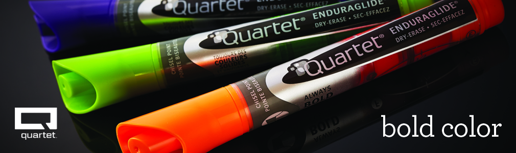 Quartet Enduraglide Dry Erase Markers, Chisel Point - Purple, Green, and Orange